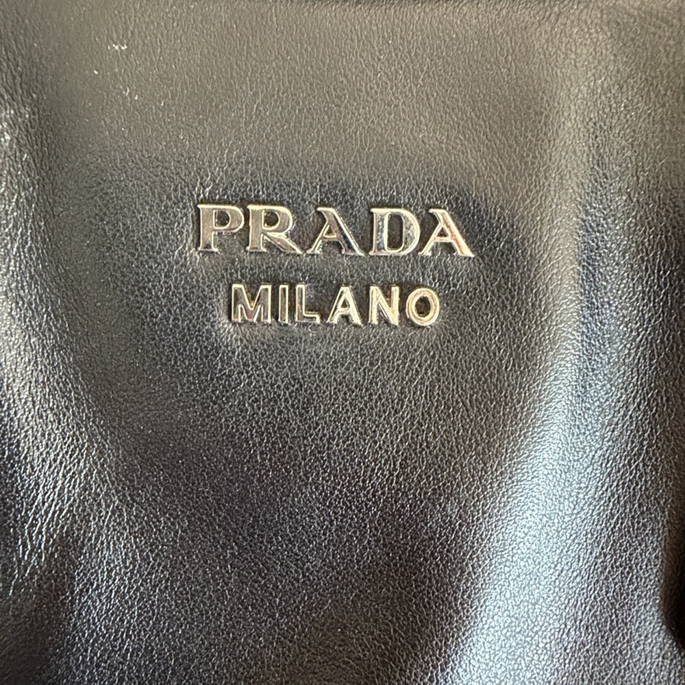 Prada Black Bauletto Saffiano Leather Bag with Soft Pink Calf Leather Interior - Picture 7 of 7